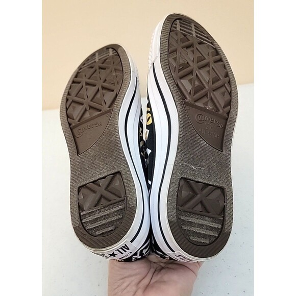 Converse 560902F CTAS Hi Black White Gold Hearts Women's Size 7 - Picture 7 of 12